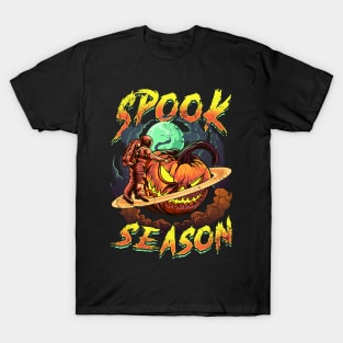 Halloween Spook Season Astronaut Pumpkin Planet T-Shirt